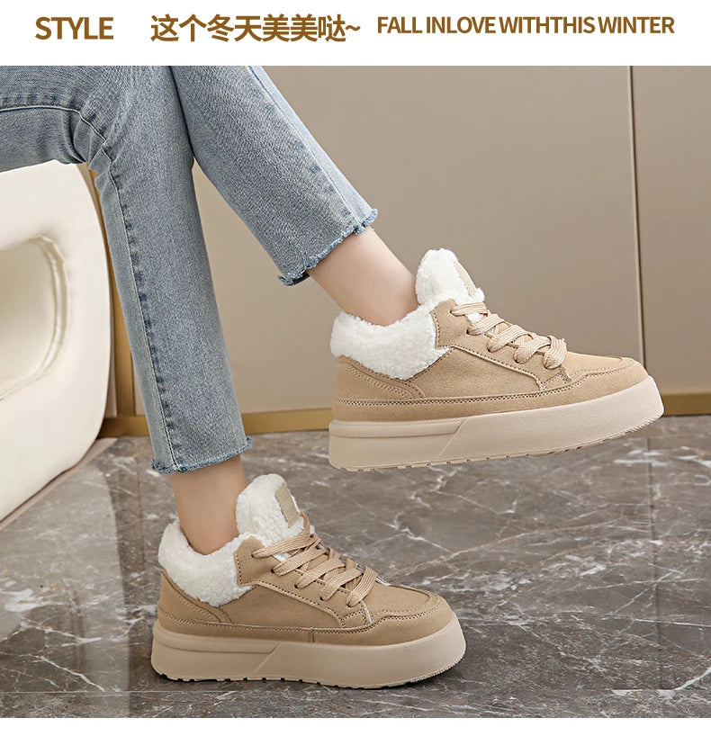 Women's Warm and Cozy Casual Shoes, 2025 Winter New Style Casual Sports Shoes, Anti-slip and Wear-resistant Snow Boots