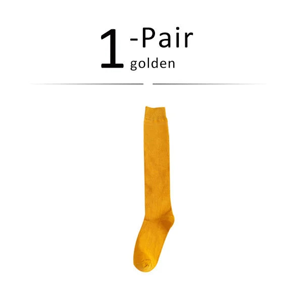 Long Socks Women Stockings Organic Cotton Solid Warm Thigh High Ladies Girls Street Fashion Young Casual Knee Socks Harajuku