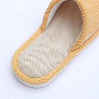 Cozy Letter Linen Bear Slippers Soft Durable Couple Indoor Slippers Casual Footwear Soft Home Slippers Spring Autumn