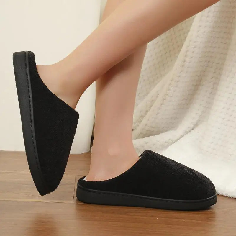 Women's Cozy Soft Sole Home Slippers Couples Winter Warm Indoor Bedroom Slippers Lightweight Anti Slip Plush Cotton Shoes Woman