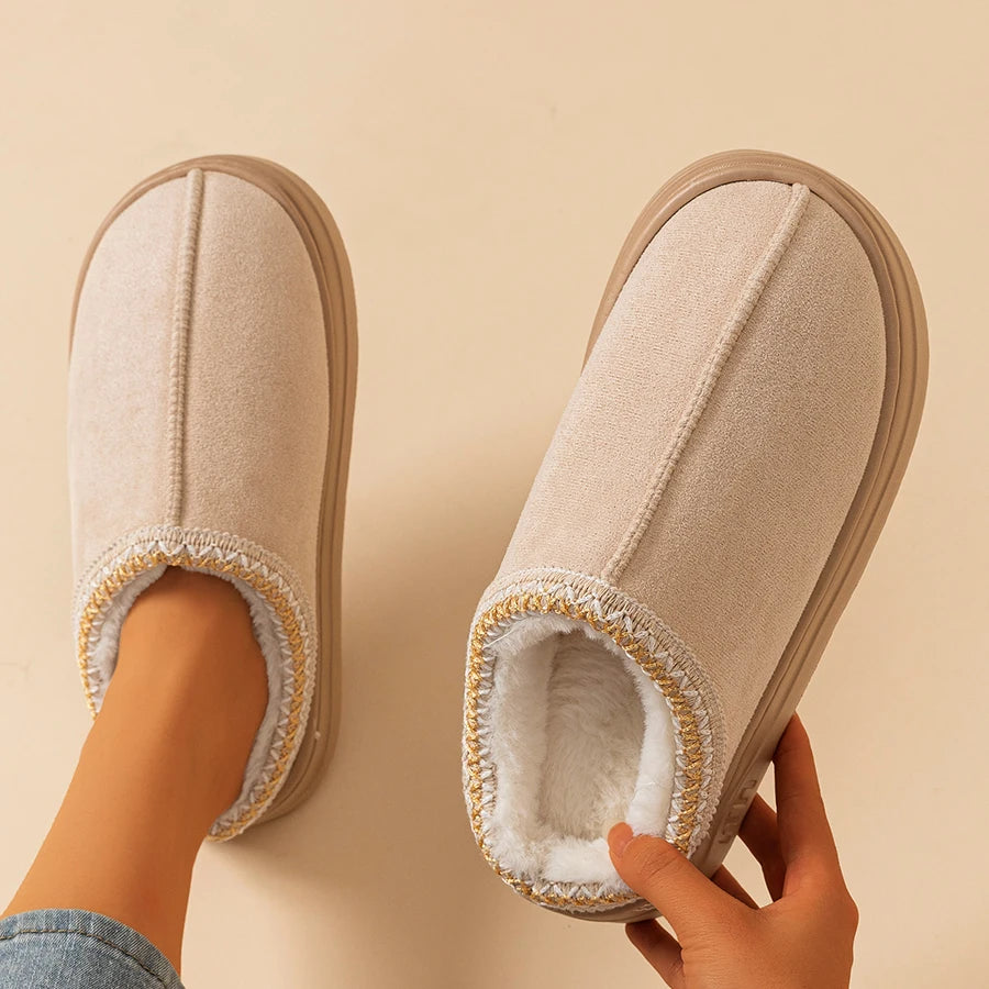 Cozy Plush Women's Bedroom Slipper Boots Soft Winter Indoor Fashion Casual Warm Girl's Home Non-slip Fuzzy Couples Slippers