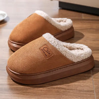 Cozy Winter Plush Slippers for Women Thick Sole Non Slip Indoor Home Slippers Woman Comfortable Warm Couples House Cotton Shoes
