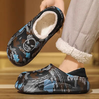 Winter Foot Slippers Men Women Outer Wear Velvet Thickened Warm Home Couple Anti-slip Waterproof Cotton Shoes