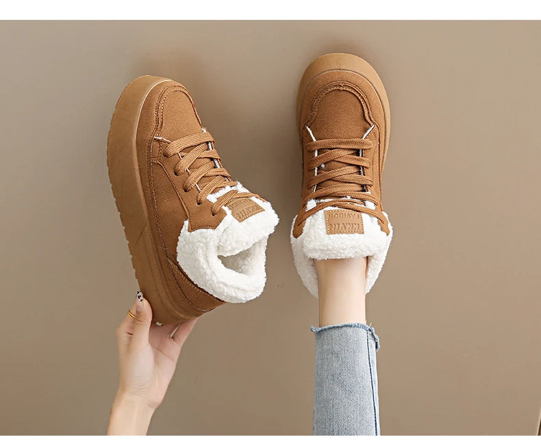Women's Warm and Cozy Casual Shoes, 2025 Winter New Style Casual Sports Shoes, Anti-slip and Wear-resistant Snow Boots