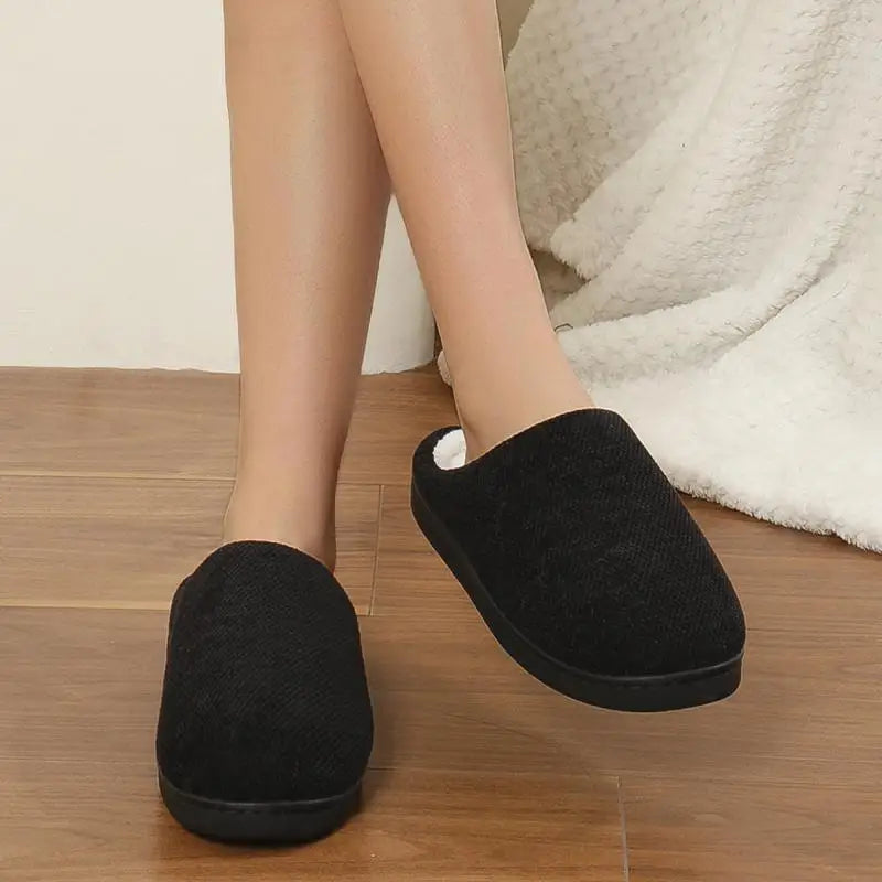 Women's Cozy Soft Sole Home Slippers Couples Winter Warm Indoor Bedroom Slippers Lightweight Anti Slip Plush Cotton Shoes Woman