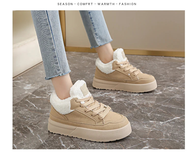 Women's Warm and Cozy Casual Shoes, 2025 Winter New Style Casual Sports Shoes, Anti-slip and Wear-resistant Snow Boots