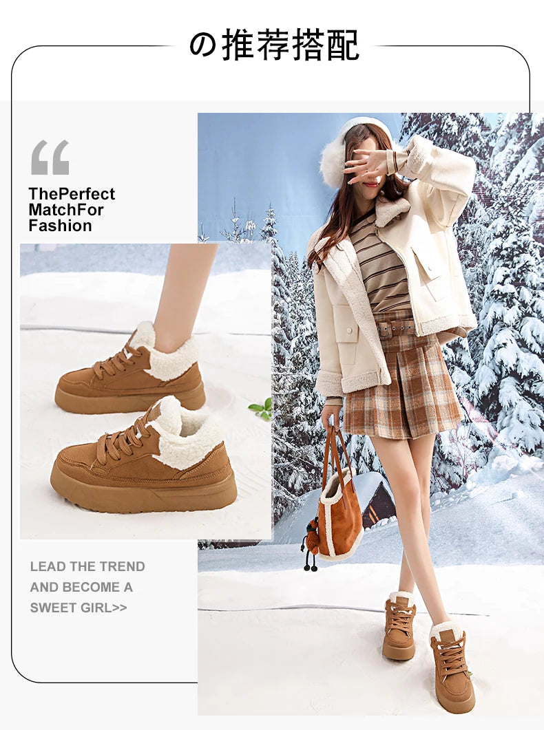 Women's Warm and Cozy Casual Shoes, 2025 Winter New Style Casual Sports Shoes, Anti-slip and Wear-resistant Snow Boots