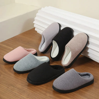 Women's Cozy Soft Sole Home Slippers Couples Winter Warm Indoor Bedroom Slippers Lightweight Anti Slip Plush Cotton Shoes Woman