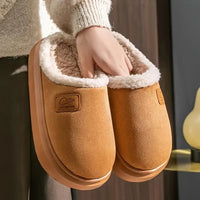 Cozy Winter Plush Slippers for Women Thick Sole Non Slip Indoor Home Slippers Woman Comfortable Warm Couples House Cotton Shoes