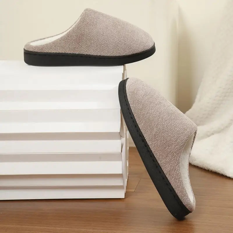 Women's Cozy Soft Sole Home Slippers Couples Winter Warm Indoor Bedroom Slippers Lightweight Anti Slip Plush Cotton Shoes Woman