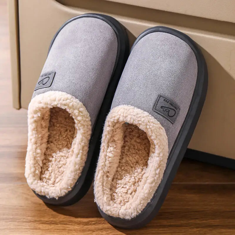 Cozy Winter Plush Slippers for Women Thick Sole Non Slip Indoor Home Slippers Woman Comfortable Warm Couples House Cotton Shoes