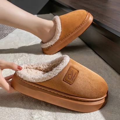 Cozy Winter Plush Slippers for Women Thick Sole Non Slip Indoor Home Slippers Woman Comfortable Warm Couples House Cotton Shoes