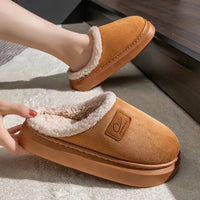 Cozy Winter Plush Slippers for Women Thick Sole Non Slip Indoor Home Slippers Woman Comfortable Warm Couples House Cotton Shoes