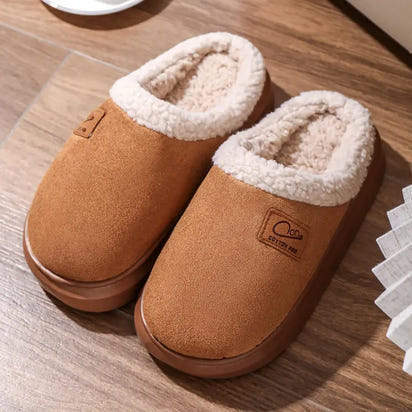 Cozy Winter Plush Slippers for Women Thick Sole Non Slip Indoor Home Slippers Woman Comfortable Warm Couples House Cotton Shoes