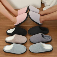 Women's Cozy Soft Sole Home Slippers Couples Winter Warm Indoor Bedroom Slippers Lightweight Anti Slip Plush Cotton Shoes Woman