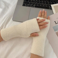 Half Finger Gloves for Women Winter Soft Warm Knitting Arm Gloves Soft Warm Half Finger Handschoenen Unisex Mitten Guantes
