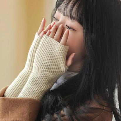 Half Finger Gloves for Women Winter Soft Warm Knitting Arm Gloves Soft Warm Half Finger Handschoenen Unisex Mitten Guantes