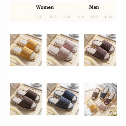 Cozy Letter Linen Bear Slippers Soft Durable Couple Indoor Slippers Casual Footwear Soft Home Slippers Spring Autumn