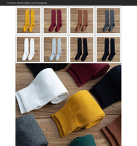 Long Socks Women Stockings Organic Cotton Solid Warm Thigh High Ladies Girls Street Fashion Young Casual Knee Socks Harajuku