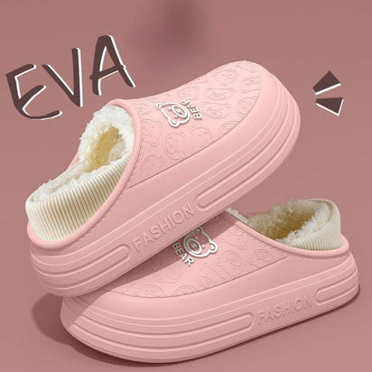 Fashion woman Cotton Slippers Winter Short Plush Casual Waterproof home footwear men indoor non slip warm comfort outdoor shoes