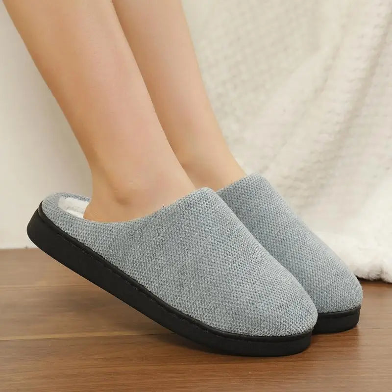 Women's Cozy Soft Sole Home Slippers Couples Winter Warm Indoor Bedroom Slippers Lightweight Anti Slip Plush Cotton Shoes Woman