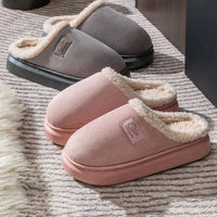 Cozy Winter Plush Slippers for Women Thick Sole Non Slip Indoor Home Slippers Woman Comfortable Warm Couples House Cotton Shoes