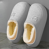 Fashion woman Cotton Slippers Winter Short Plush Casual Waterproof home footwear men indoor non slip warm comfort outdoor shoes