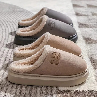 Cozy Winter Plush Slippers for Women Thick Sole Non Slip Indoor Home Slippers Woman Comfortable Warm Couples House Cotton Shoes