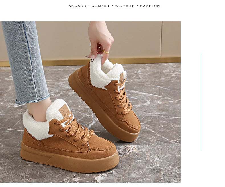 Women's Warm and Cozy Casual Shoes, 2025 Winter New Style Casual Sports Shoes, Anti-slip and Wear-resistant Snow Boots