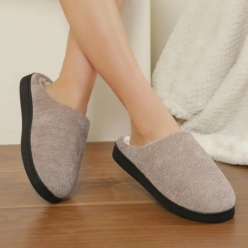 Women's Cozy Soft Sole Home Slippers Couples Winter Warm Indoor Bedroom Slippers Lightweight Anti Slip Plush Cotton Shoes Woman
