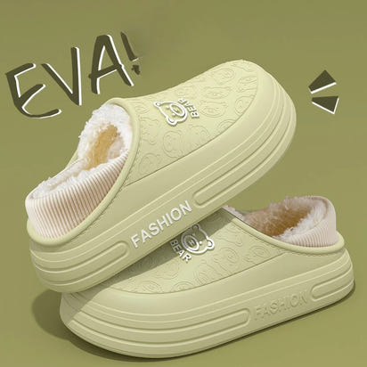 Fashion woman Cotton Slippers Winter Short Plush Casual Waterproof home footwear men indoor non slip warm comfort outdoor shoes