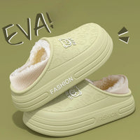 Fashion woman Cotton Slippers Winter Short Plush Casual Waterproof home footwear men indoor non slip warm comfort outdoor shoes