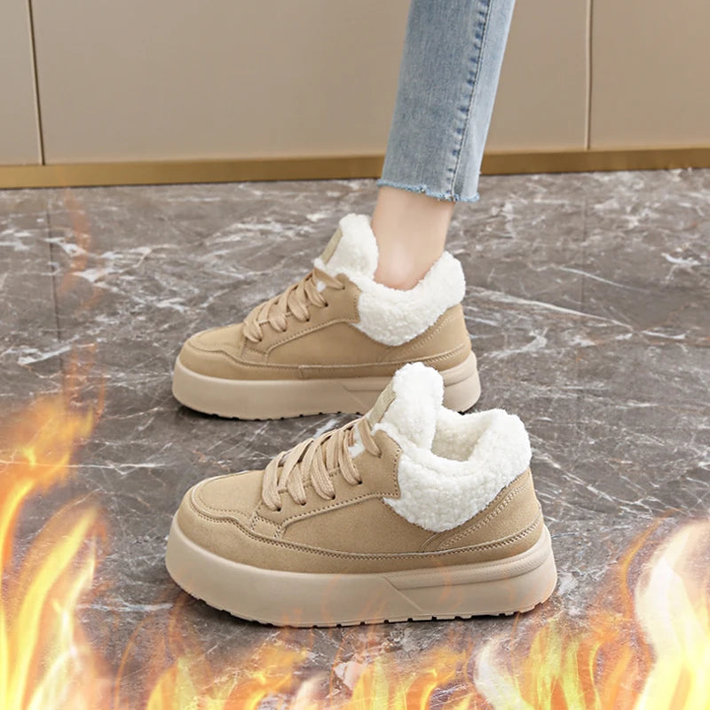 Women's Warm and Cozy Casual Shoes, 2025 Winter New Style Casual Sports Shoes, Anti-slip and Wear-resistant Snow Boots