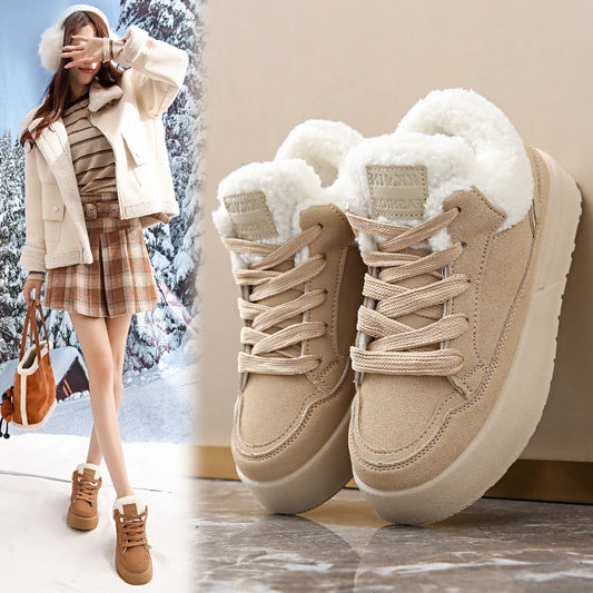 Women's Warm and Cozy Casual Shoes, 2025 Winter New Style Casual Sports Shoes, Anti-slip and Wear-resistant Snow Boots