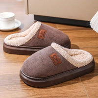 Cozy Winter Plush Slippers for Women Thick Sole Non Slip Indoor Home Slippers Woman Comfortable Warm Couples House Cotton Shoes