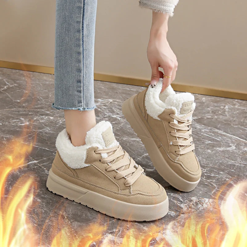 Women's Warm and Cozy Casual Shoes, 2025 Winter New Style Casual Sports Shoes, Anti-slip and Wear-resistant Snow Boots