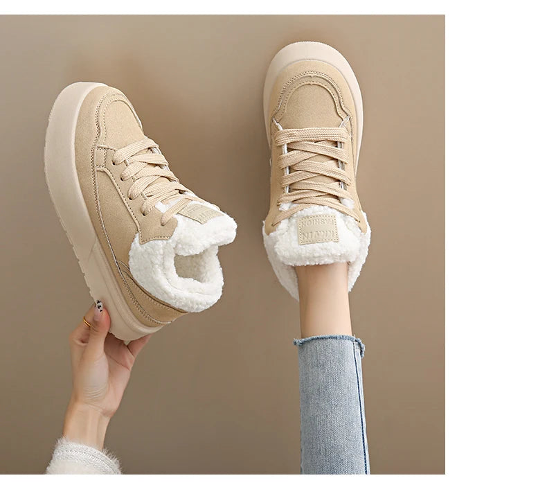 Women's Warm and Cozy Casual Shoes, 2025 Winter New Style Casual Sports Shoes, Anti-slip and Wear-resistant Snow Boots