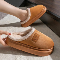 Cozy Winter Plush Slippers for Women Thick Sole Non Slip Indoor Home Slippers Woman Comfortable Warm Couples House Cotton Shoes