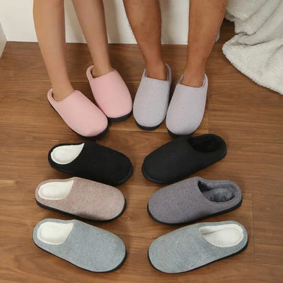 Women's Cozy Soft Sole Home Slippers Couples Winter Warm Indoor Bedroom Slippers Lightweight Anti Slip Plush Cotton Shoes Woman
