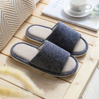 Cozy Letter Linen Bear Slippers Soft Durable Couple Indoor Slippers Casual Footwear Soft Home Slippers Spring Autumn