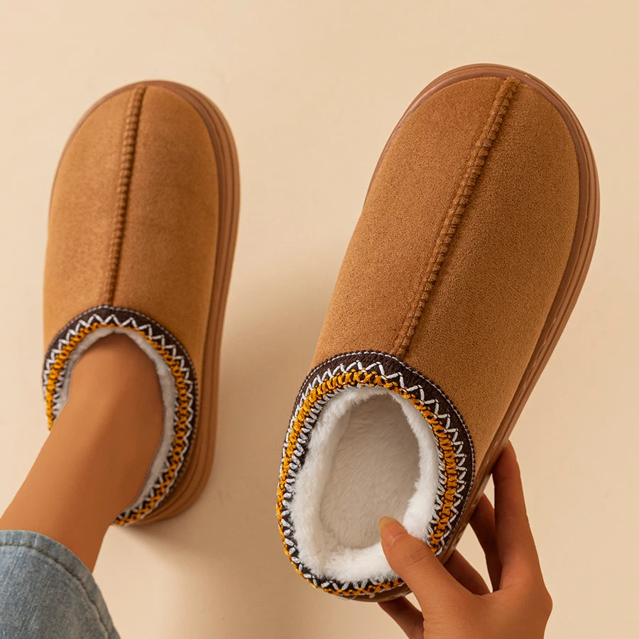 Cozy Plush Women's Bedroom Slipper Boots Soft Winter Indoor Fashion Casual Warm Girl's Home Non-slip Fuzzy Couples Slippers