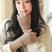 Half Finger Gloves for Women Winter Soft Warm Knitting Arm Gloves Soft Warm Half Finger Handschoenen Unisex Mitten Guantes