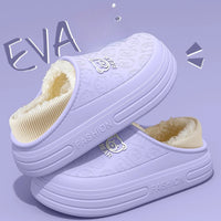 Fashion woman Cotton Slippers Winter Short Plush Casual Waterproof home footwear men indoor non slip warm comfort outdoor shoes